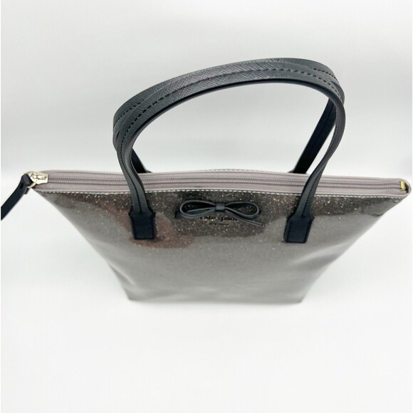 Kate Spade New York Mavis Street Jeralyn Silver Gray Glitter Tote Bag Purse READ - Picture 5 of 15